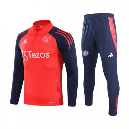 Manchester United Treningowa 2024-25 Czerwony Kvarts-Dragkedja